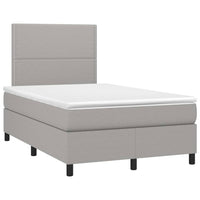 Letto a Molle Materasso e LED Grigio Chiaro 120x200 cm Tessuto cod mxl 64681