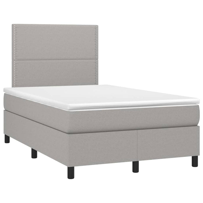 Letto a Molle Materasso e LED Grigio Chiaro 120x200 cm Tessuto cod mxl 64681