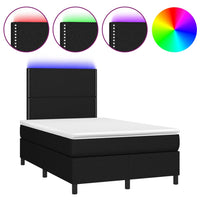 Letto a Molle con Materasso e LED Nero 120x200cm in Tessuto cod mxl 59155