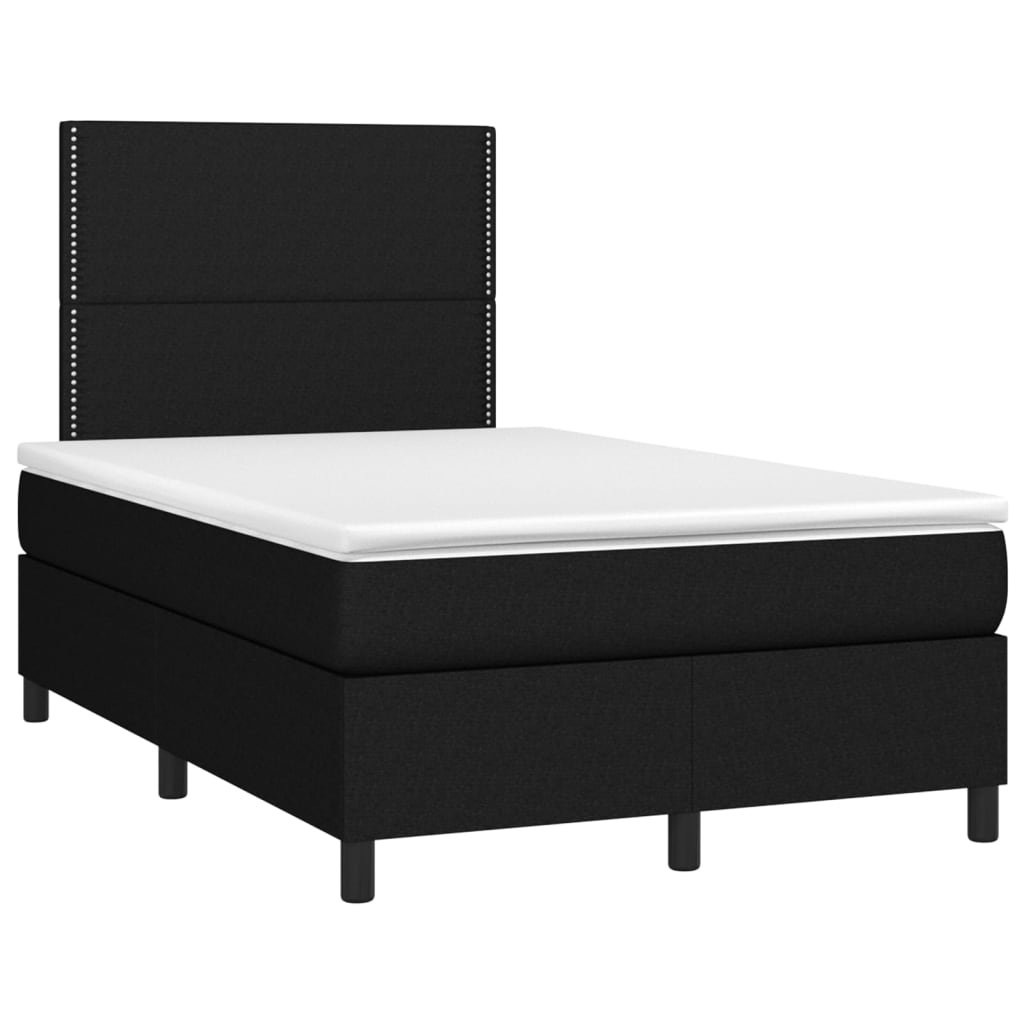 Letto a Molle con Materasso e LED Nero 120x200cm in Tessuto cod mxl 59155