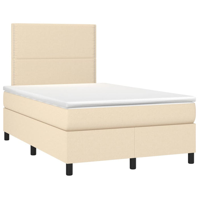 Letto a Molle con Materasso e LED Crema 120x200cm in Tessuto cod mxl 58288