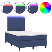 Letto a Molle con Materasso e LED Blu 120x200cm in Tessuto cod mxl 55786