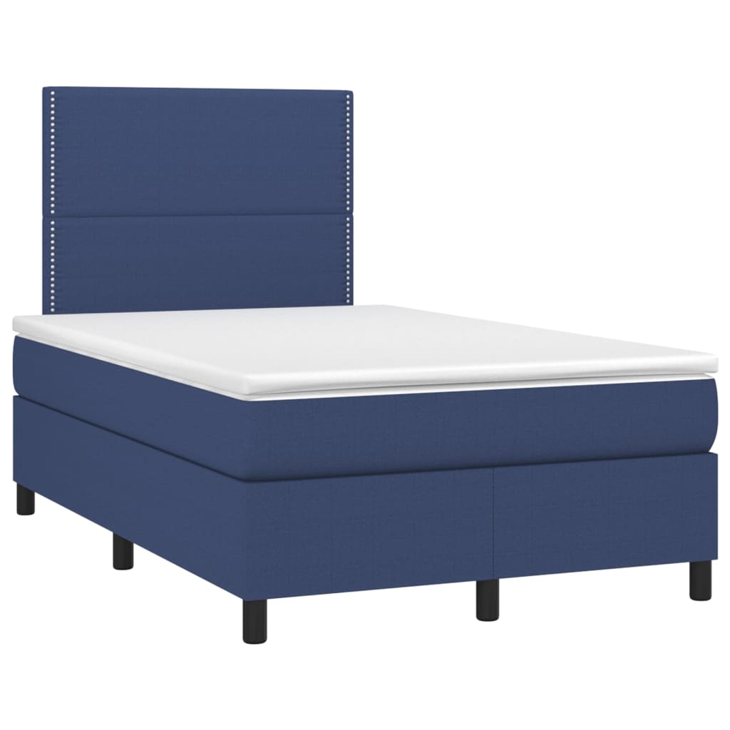 Letto a Molle con Materasso e LED Blu 120x200cm in Tessuto cod mxl 55786