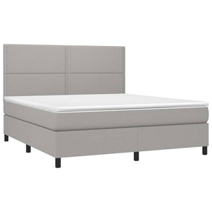 Letto a Molle Materasso e LED Grigio Chiaro 160x200 cm Tessuto cod mxl 34782