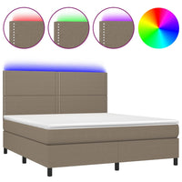 Letto a Molle con Materasso e LED Tortora 160x200 cm in Tessuto cod mxl 52197