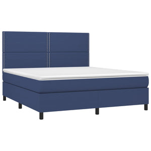 Letto a Molle con Materasso e LED Blu 160x200 cm in Tessuto cod mxl 35775