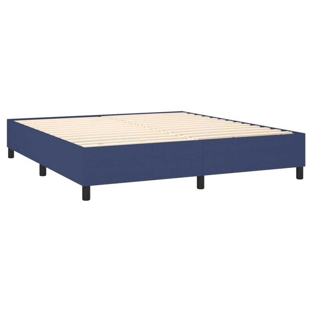 Letto a Molle con Materasso e LED Blu 160x200 cm in Tessuto cod mxl 35775