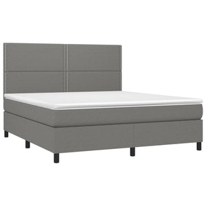 Letto a Molle Materasso e LED Grigio Scuro 180x200cm in Tessuto 3134814