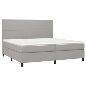 Letto a Molle Materasso e LED Grigio Chiaro 200x200 cm Tessuto cod mxl 56530