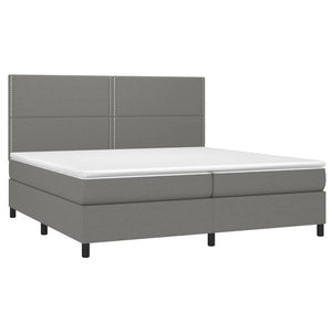 Letto a Molle Materasso e LED Grigio Scuro 200x200cm in Tessuto cod mxl 33608