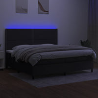 Letto a Molle Materasso e LED Nero 200x200cm in Tessuto cod mxl 54452