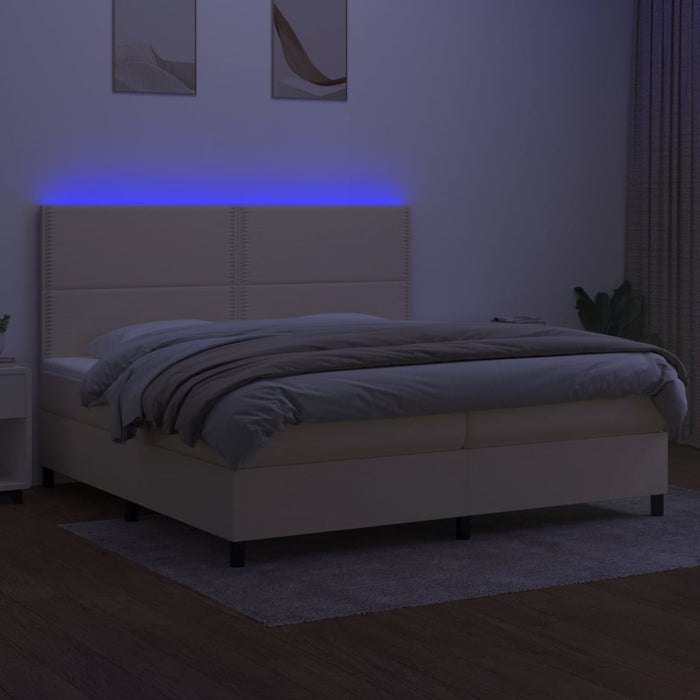 Letto a Molle Materasso e LED bianco 200x200cm in Tessuto cod mxl 58295