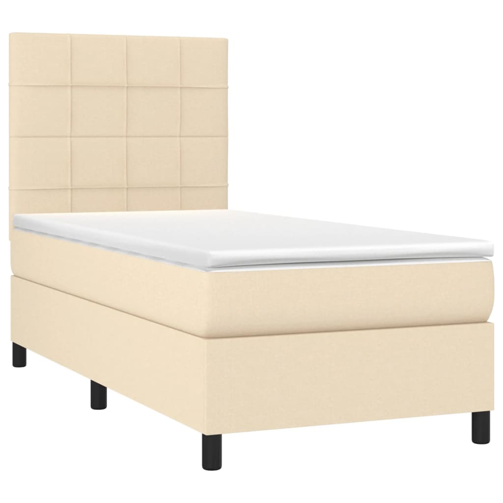 Letto a Molle con Materasso e LED Crema 80x200 cm in Tessutocod mxl 74959