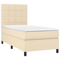 Letto a Molle con Materasso e LED Crema 90x190 cm in Tessutocod mxl 98964