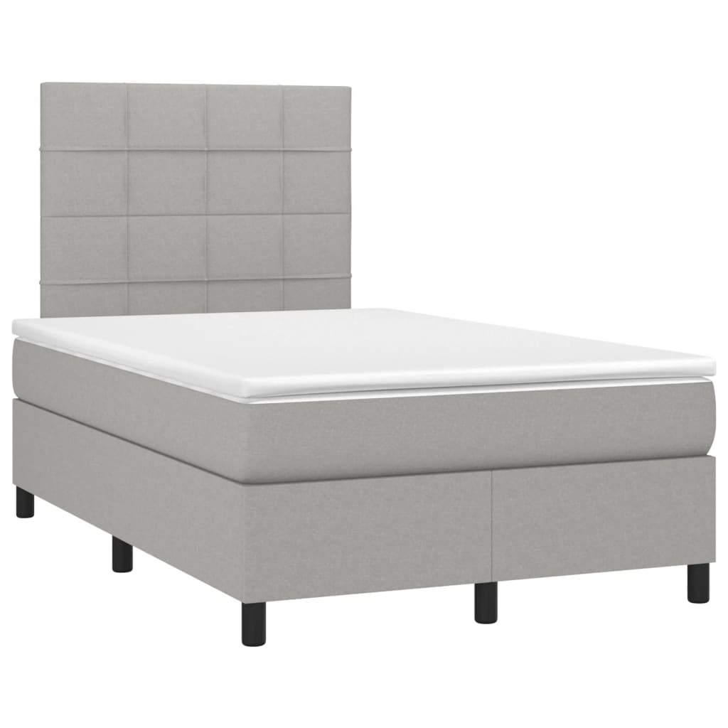 Letto a Molle Materasso e LED Grigio Chiaro 120x200 cm Tessuto cod mxl 64682