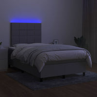 Letto a Molle Materasso e LED Grigio Chiaro 120x200 cm Tessuto cod mxl 64682