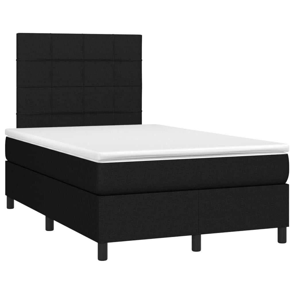 Letto a Molle con Materasso e LED Nero 120x200cm in Tessuto cod mxl 59154