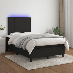 Letto a Molle con Materasso e LED Nero 120x200cm in Tessuto cod mxl 59154