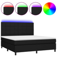 Letto a Molle con Materasso e LED Nero 160x200 cm in Tessuto 3134887