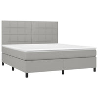 Letto a Molle Materasso e LED Grigio Chiaro 180x200 cm Tessutocod mxl 122899