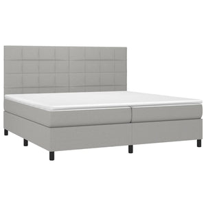 Letto a Molle Materasso e LED Grigio Chiaro 200x200 cm Tessuto 3134901