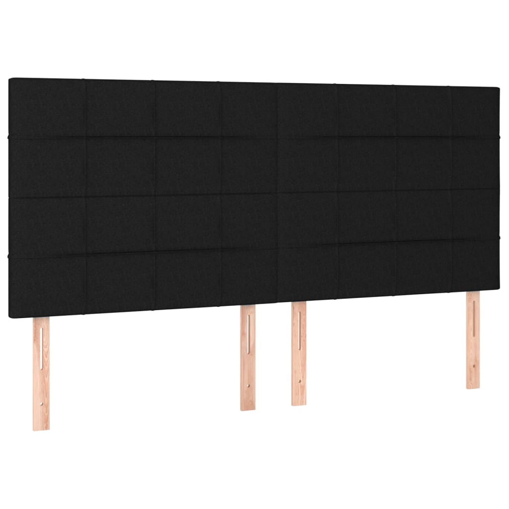 Letto a Molle Materasso e LED Nero 200x200cm in Tessuto 3134903