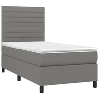 Letto a Molle Materasso e LED Grigio Scuro 90x190 cm in Tessutocod mxl 98968