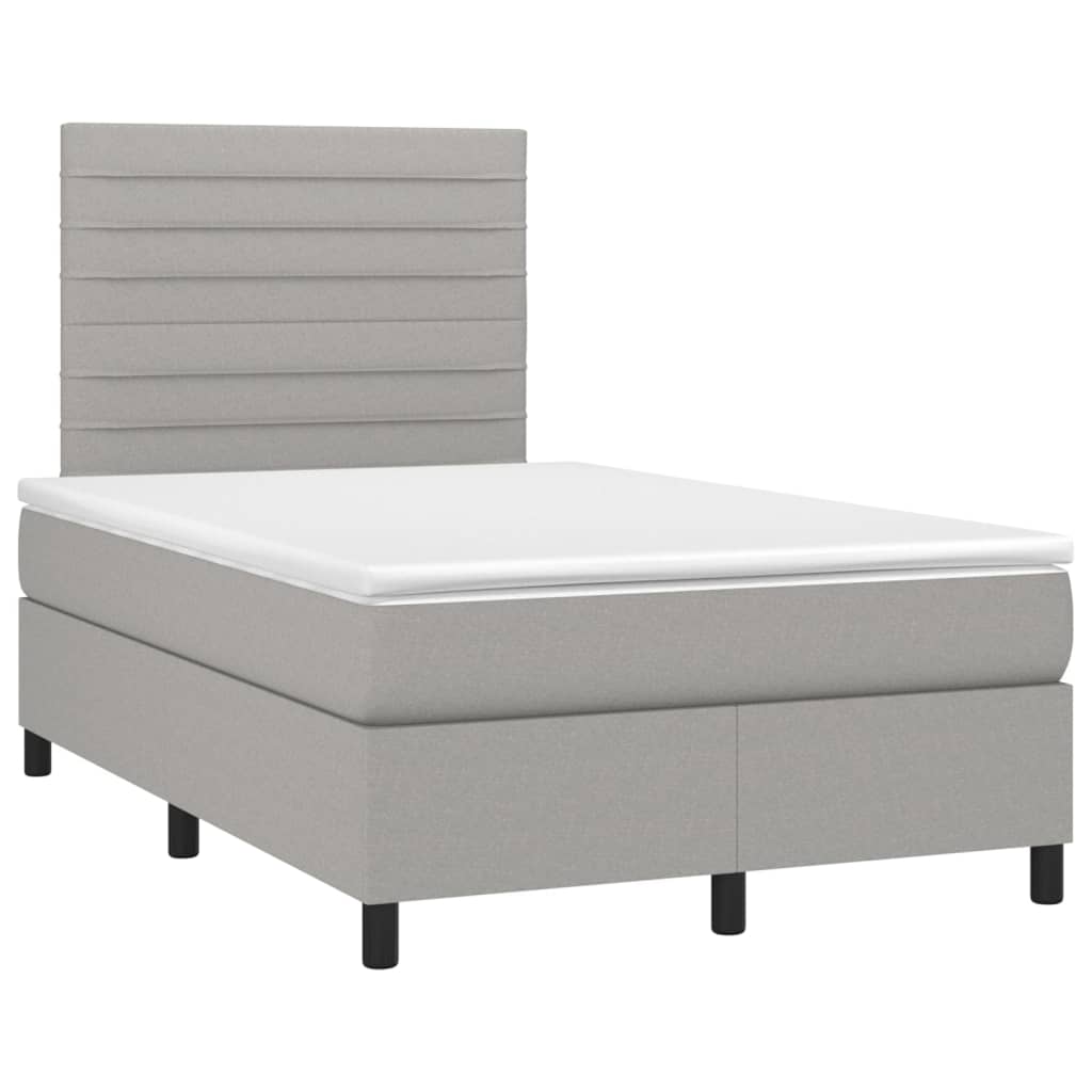 Letto a Molle Materasso e LED Grigio Chiaro 120x200 cm Tessuto cod mxl 64679