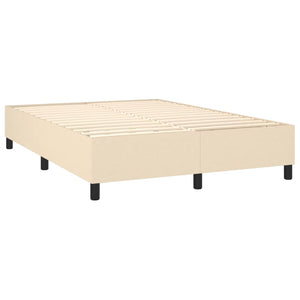 Letto a Molle con Materasso e LED Crema 140x200 cm in Tessuto 3134962