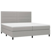 Letto a Molle Materasso e LED Grigio Chiaro 200x200 cm Tessuto cod mxl 64786