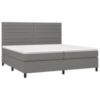 Letto a Molle Materasso e LED Grigio Scuro 200x200cm in Tessuto 3134982