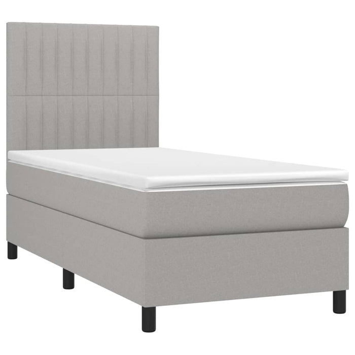 Letto a Molle Materasso e LED Grigio Chiaro 80x200 cm Tessuto 3134989