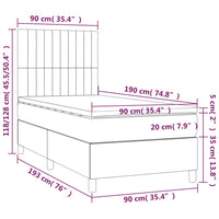 Letto a Molle con Materasso e LED Nero 90x190 cm in Tessuto cod mxl 62726