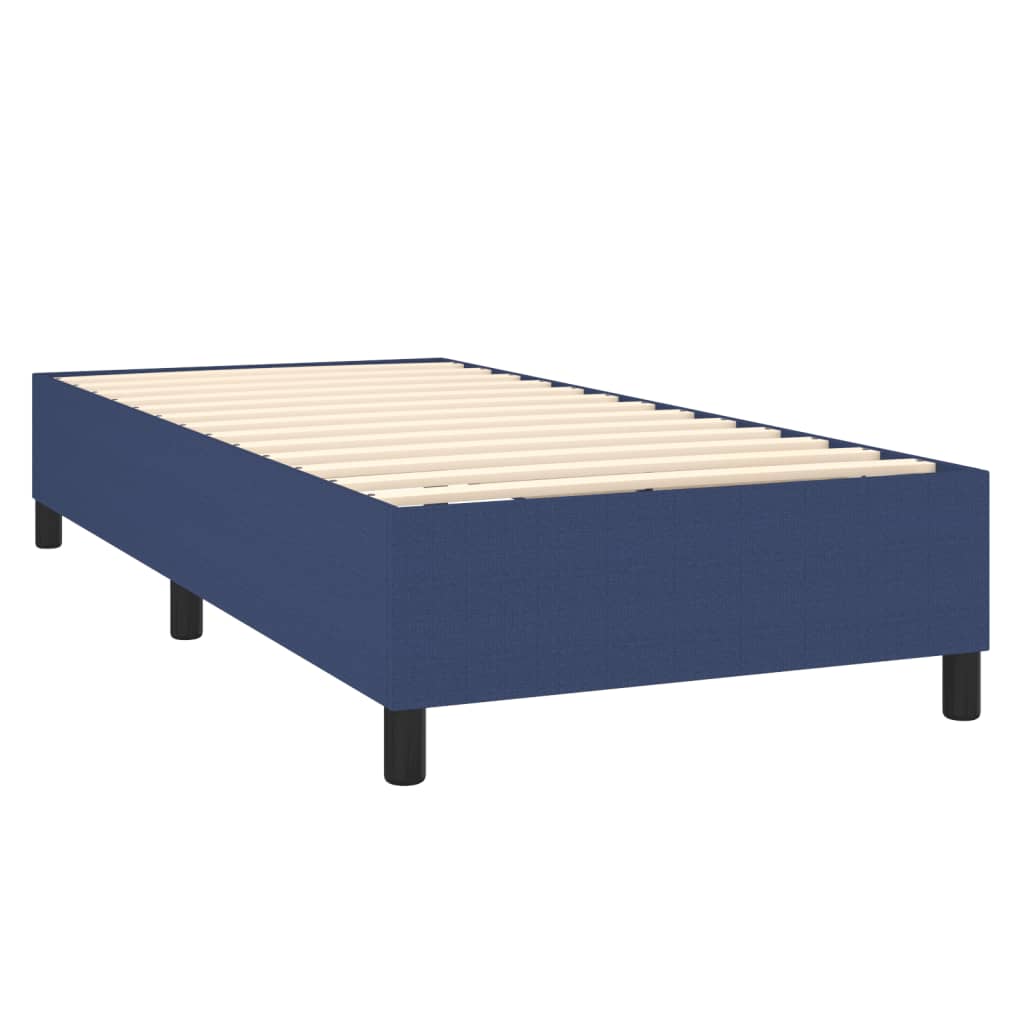 Letto a Molle con Materasso e LED Blu 100x200cm in Tessuto 3135019