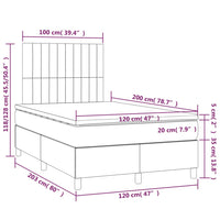 Letto a Molle Materasso e LED Grigio Chiaro 120x200 cm Tessuto 3135021