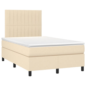 Letto a Molle con Materasso e LED Crema 120x200cm in Tessuto 3135026