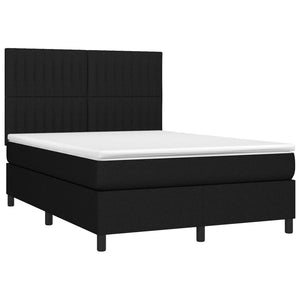 Letto a Molle con Materasso e LED Nero 140x190 cm in Tessutocod mxl 98982