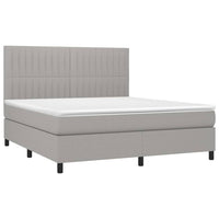 Letto a Molle Materasso e LED Grigio Chiaro 160x200 cm Tessuto 3135045