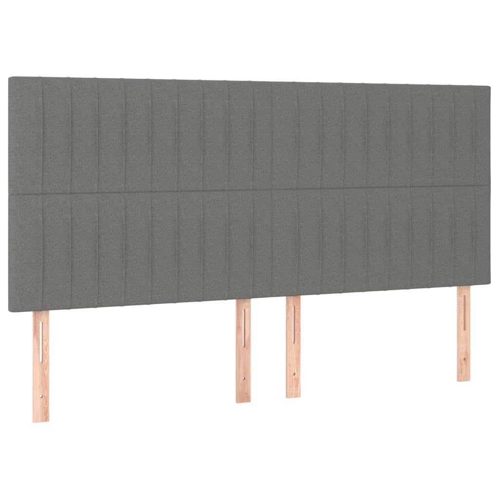 Letto a Molle Materasso e LED Grigio Scuro 160x200cm in Tessuto cod mxl 36741