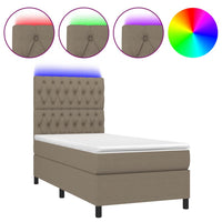 Letto a Molle con Materasso e LED Tortora 90x190 cm in Tessutocod mxl 122915