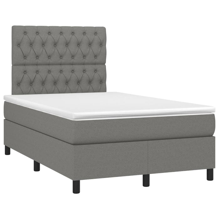 Letto a Molle Materasso e LED Grigio Scuro 120x200cm in Tessuto cod mxl 63045