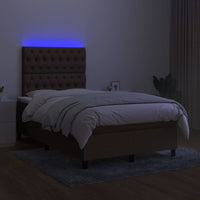 Letto a Molle Materasso e LED Marrone Scuro 120x200 cm Tessuto cod mxl 56584