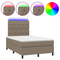 Letto a Molle con Materasso e LED Tortora 120x200cm in Tessuto cod mxl 56558