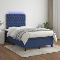 Letto a Molle con Materasso e LED Blu 120x200cm in Tessuto cod mxl 54787