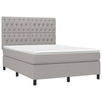 Letto a Molle Materasso e LED Grigio Chiaro 140x190 cm Tessuto 3135109