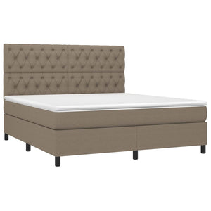 Letto a Molle con Materasso e LED Tortora 160x200 cm in Tessuto cod mxl 52218