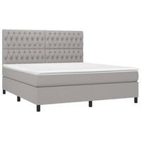 Letto a Molle Materasso e LED Grigio Chiaro 180x200 cm Tessuto cod mxl 46978