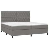 Letto a Molle Materasso e LED Grigio Scuro 200x200cm in Tessuto cod mxl 55458