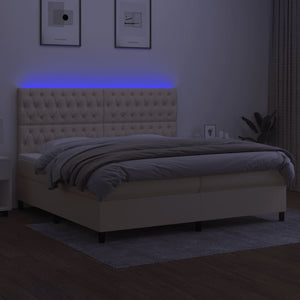 Letto a Molle Materasso e LED bianco 200x200cm in Tessuto cod mxl 56498