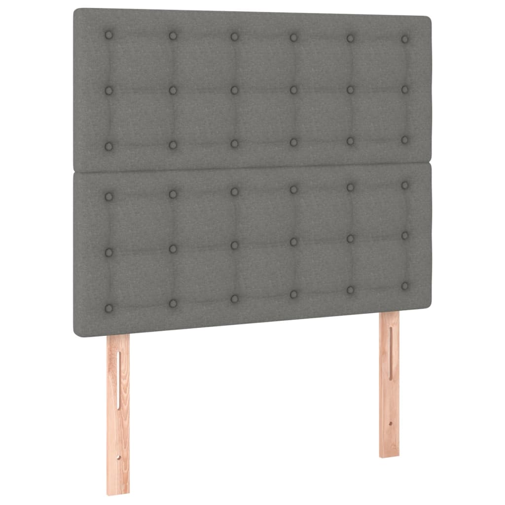 Letto a Molle Materasso e LED Grigio Scuro 90x190 cm in Tessuto 3135158